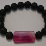 bracelet aromathérapie lave et agate rose