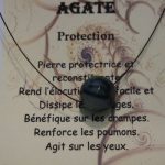pendentif de protection agate grise