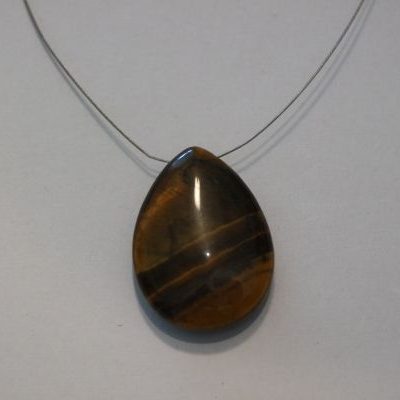 pendentif perle goutte œil de tigre