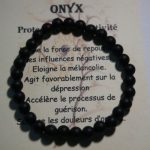 bracelet perles onyx noir dépoli