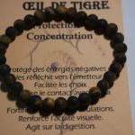 bracelet perles œil de tigre dépoli