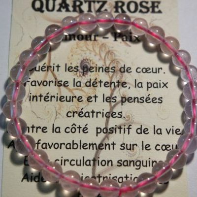 bracelet perles quartz rose