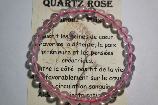 bracelet perles quartz rose