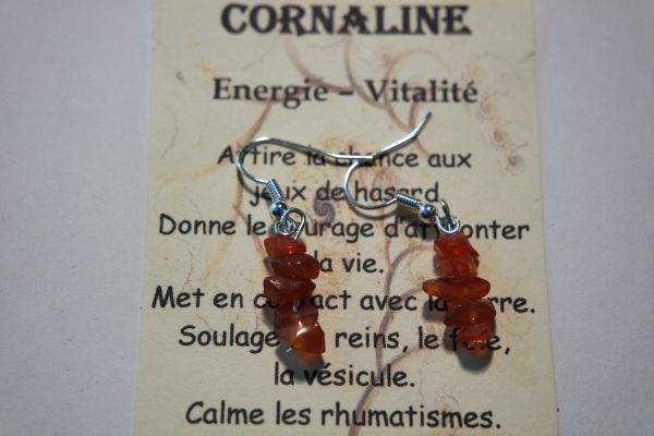 boucles d'oreilles baroques cornaline
