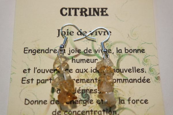 boucles d&rsquo;oreilles baroques citrine