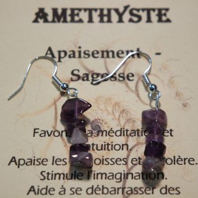 boucles d&rsquo;oreilles baroques améthyste