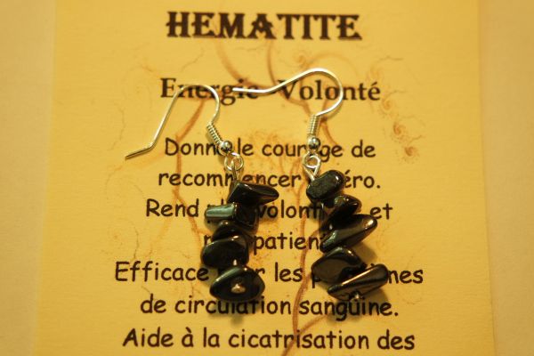 boucles d'oreilles baroques hématite